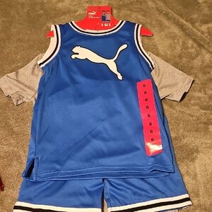 Puma Kids Blue and Gray Jersey Set